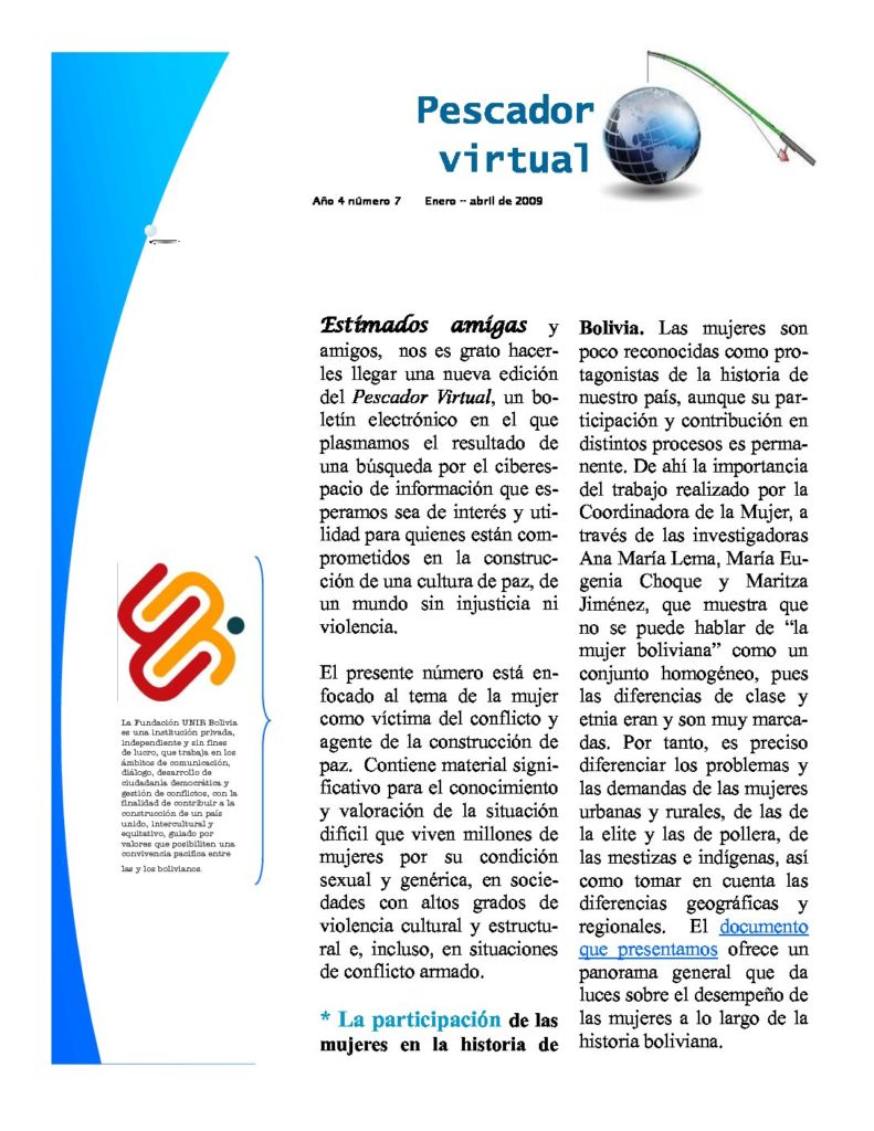 Pescador virtual – Año 4 número 7 – Enero — abril de 2009